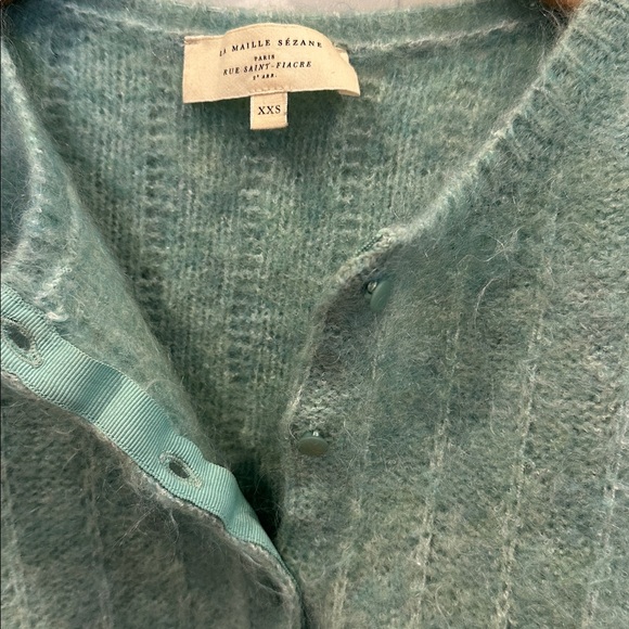 Sézane Seagreen Wool Cardigan XXS - Picture 7 of 7